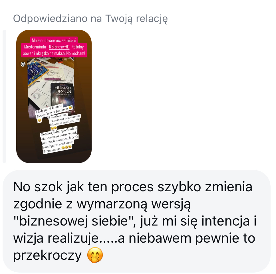 Wiadomość: szok, jak szybko proces zmienia w kierunku wymarzonej wersji siebie