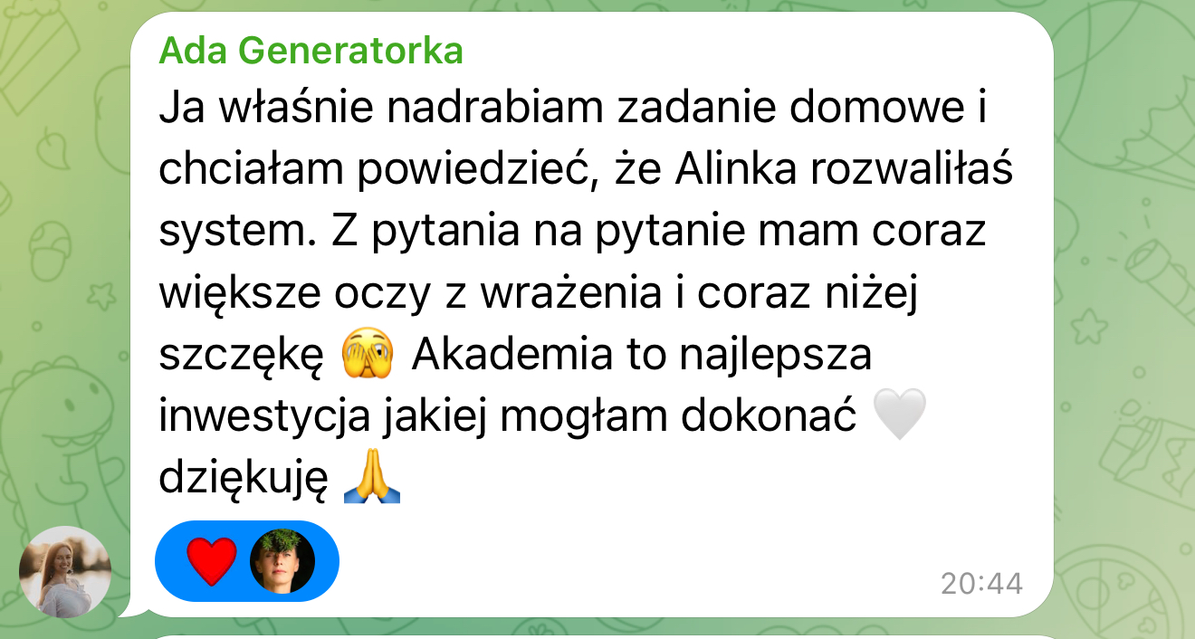 Wiadomość: Akademia to najlepsza inwestycja, jakiej mogłam dokonać
