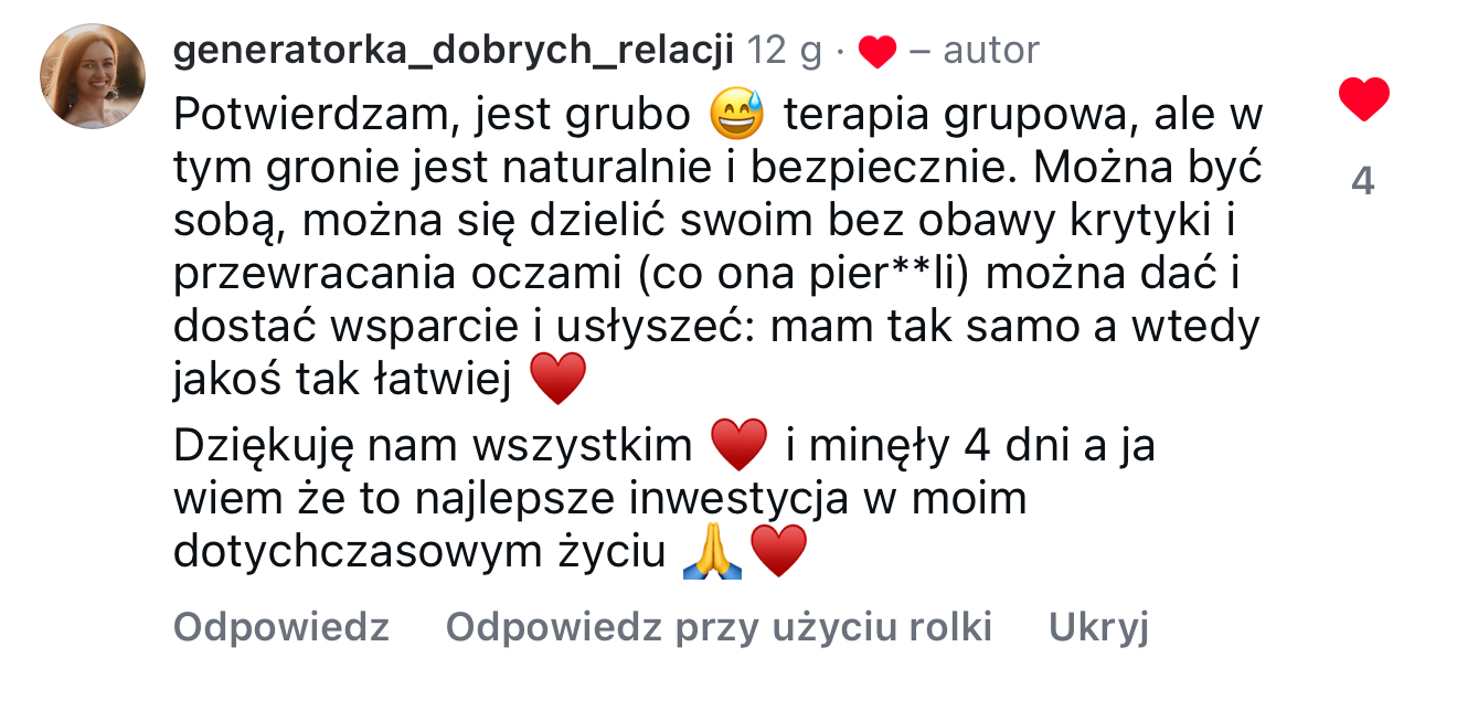 Komentarz o bezpiecznej, wspierającej grupie w Akademii