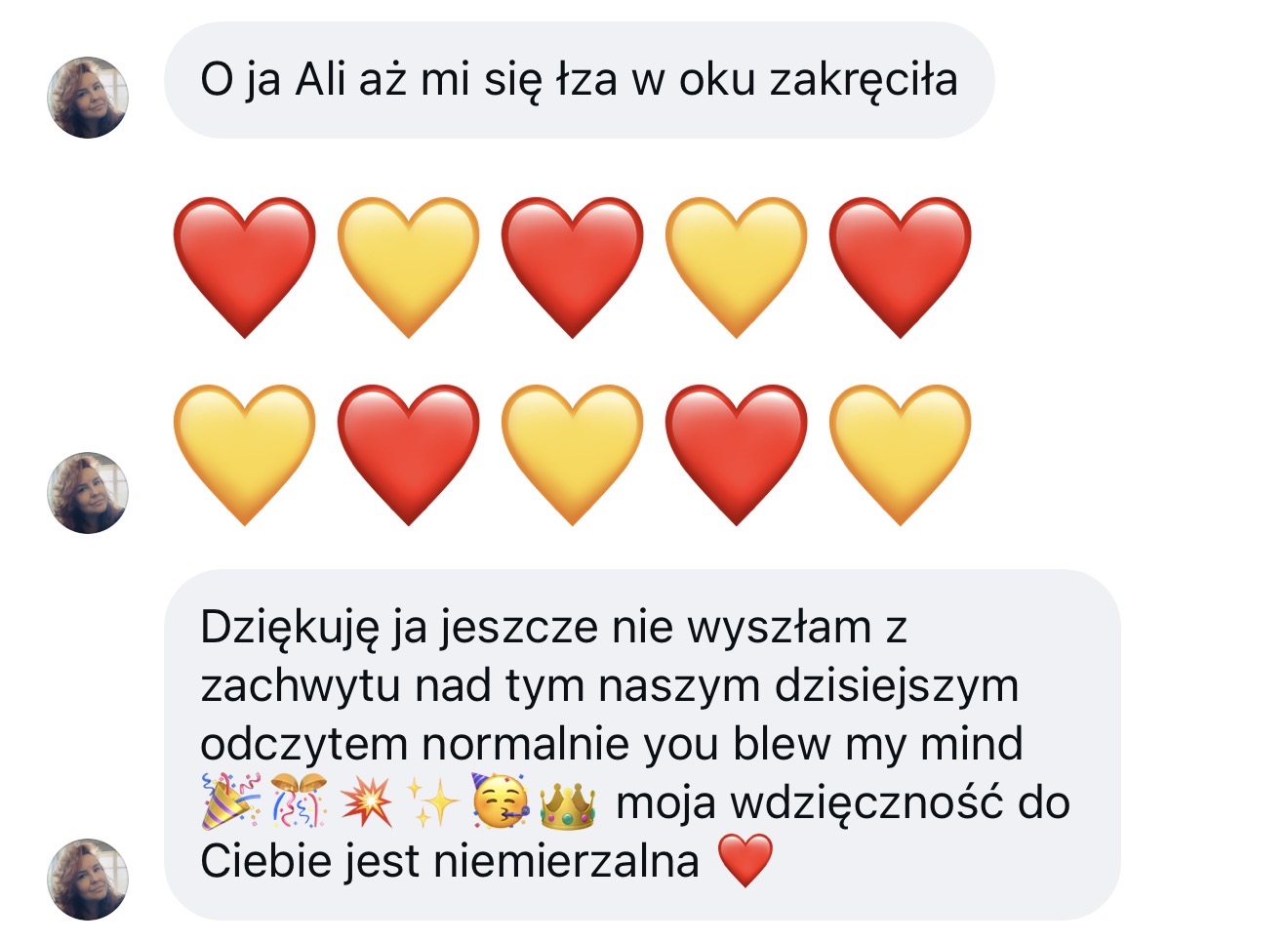Wiadomość: nie wyszłam z zachwytu nad odczytem, you blew my mind