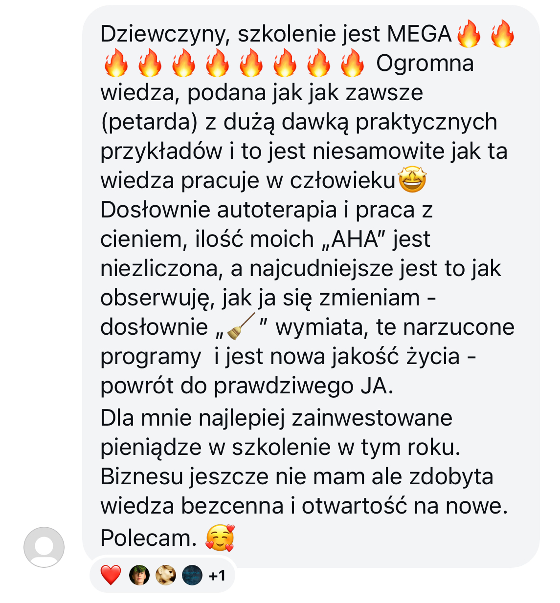 Wiadomość: szkolenie jest MEGA, ogromna wiedza i praktyczne przykłady